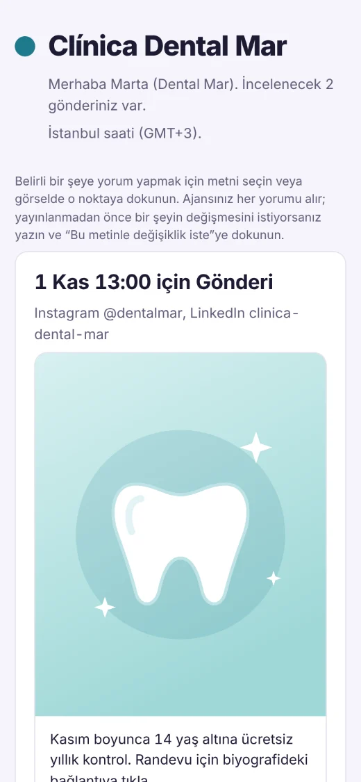 Aynı inceleme sayfası telefonda; metne veya görsele nasıl yorum yapılacağının açıklamasıyla.